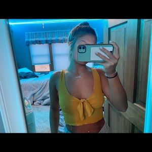 Shein orange tie tank